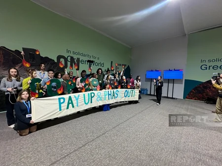 Участники эко-акции на COP29 выступили с требованием достижения климатической справедливости