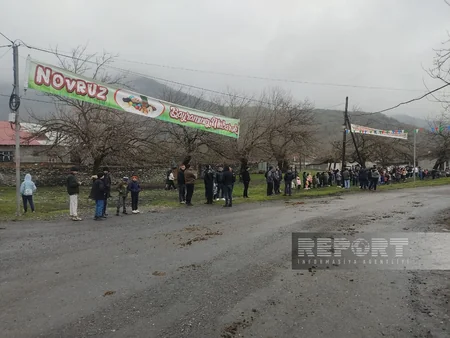 Qaxın Əmbərçay kəndində Novruz şənliklərində at yarışları keçirilib