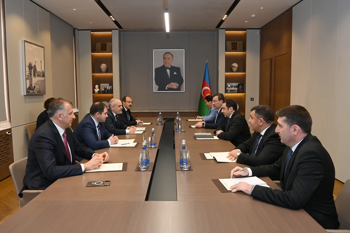 XİN başçısının müavini Azərbaycan-Türkiyə-Gürcüstan parlamentlərinin komitə sədrləri ilə görüşüb
