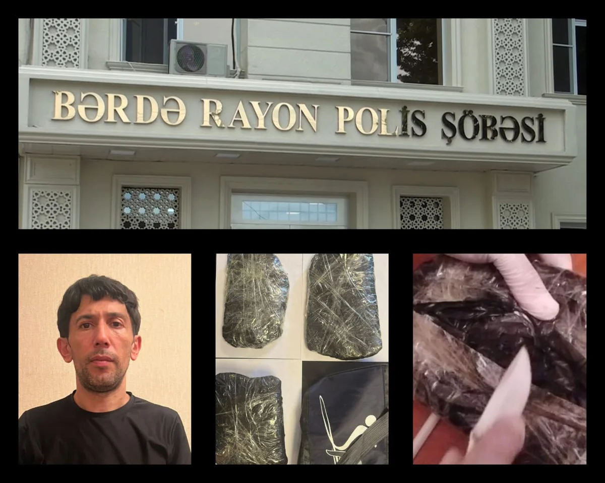 Bərdədə keçmiş məhkumdan 4 kiloqramdan çox narkotik aşkar edilib