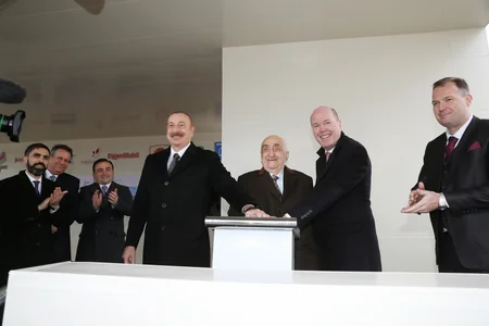 President Ilham Aliyev attends Azeri Central East jacket sail-away ceremony