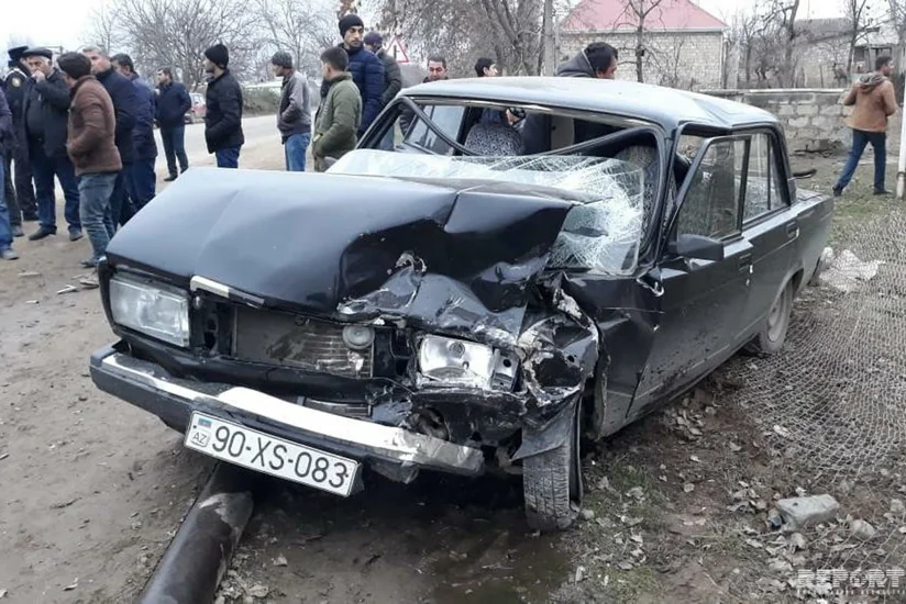 В Товузе произошло ДТП, есть пострадавший