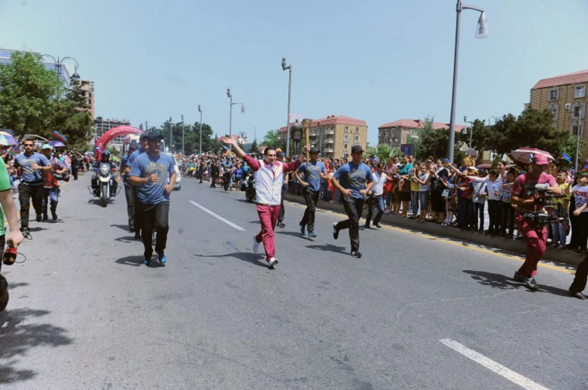 Bakı-2015: Məşəl estafeti Sumqayıtda - FOTO