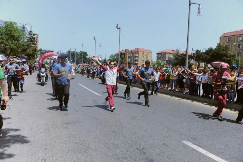 Bakı-2015: Məşəl estafeti Sumqayıtda - FOTO
