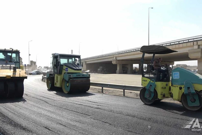 Salyan şosesinin “Lökbatan dairəsi” adlanan hissəsi təmir edilir