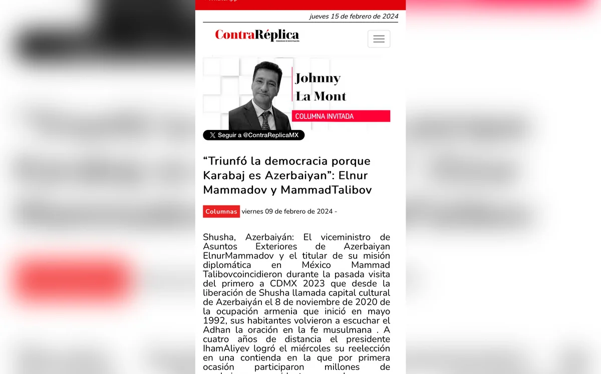 Meksika KİV-i: Budəfəki prezident seçkiləri Azərbaycanın bütün ərazisini əhatə edib