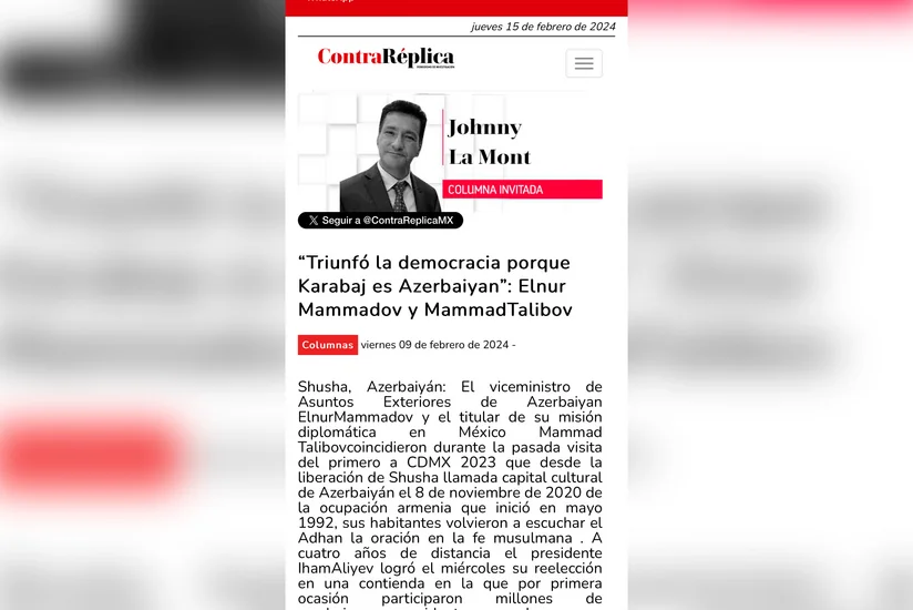 Meksika KİV-i: Budəfəki prezident seçkiləri Azərbaycanın bütün ərazisini əhatə edib