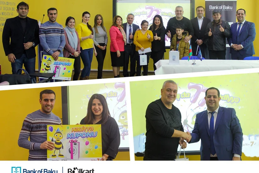 Bank of Baku Bolkartın 7 yaşında 77 hədiyyə qazanan müştərilərini mükafatlandırıb