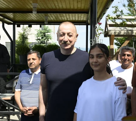 President Ilham Aliyev meets with residents in Lachin