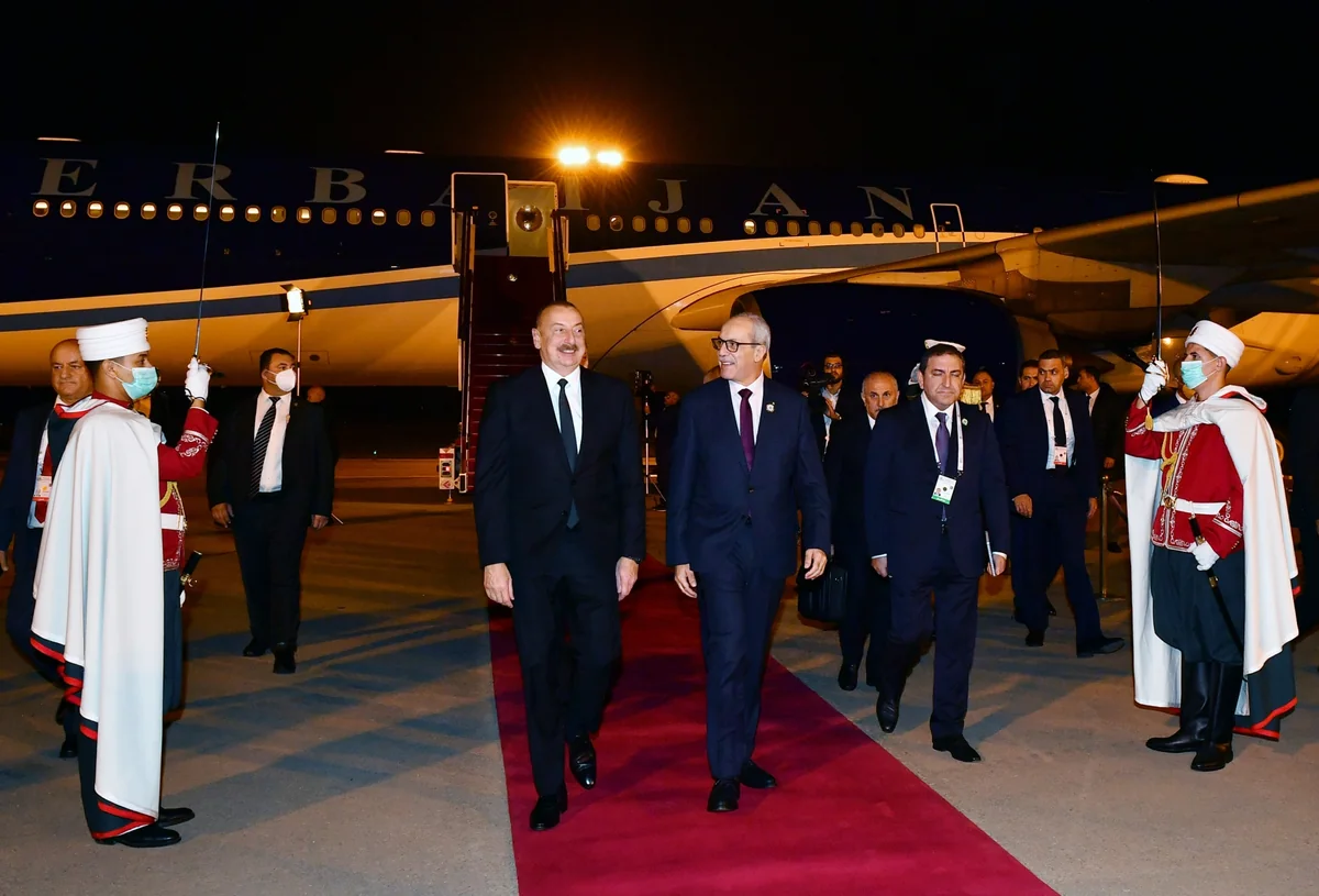 President of Azerbaijan Ilham Aliyev arrives in Algeria