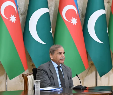 İlham Əliyev və Məhəmməd Şahbaz Şərif mətbuata bəyanatlarla çıxış ediblər