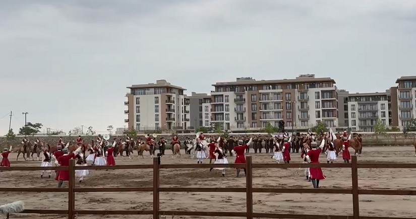 Participants of 17th ECO Summit watch Victory show of Karabakh horses at Aghdam's Imarat Complex
