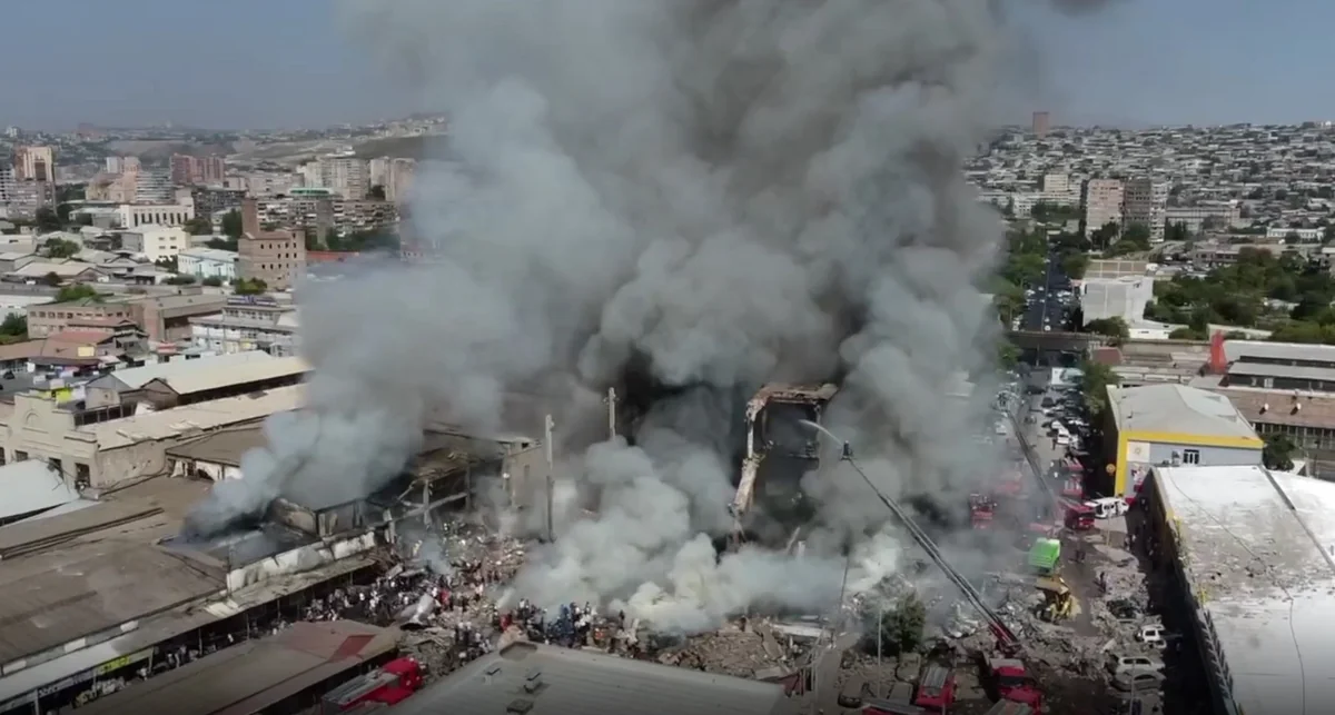 Explosion causes fire in Yerevan hostel