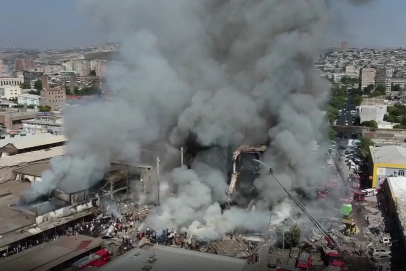 Explosion causes fire in Yerevan hostel