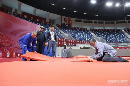 Heydər Əliyev adına İdman Sarayı ilk böyük cüdo yarışına hazırdır - FOTOREPORTAJ