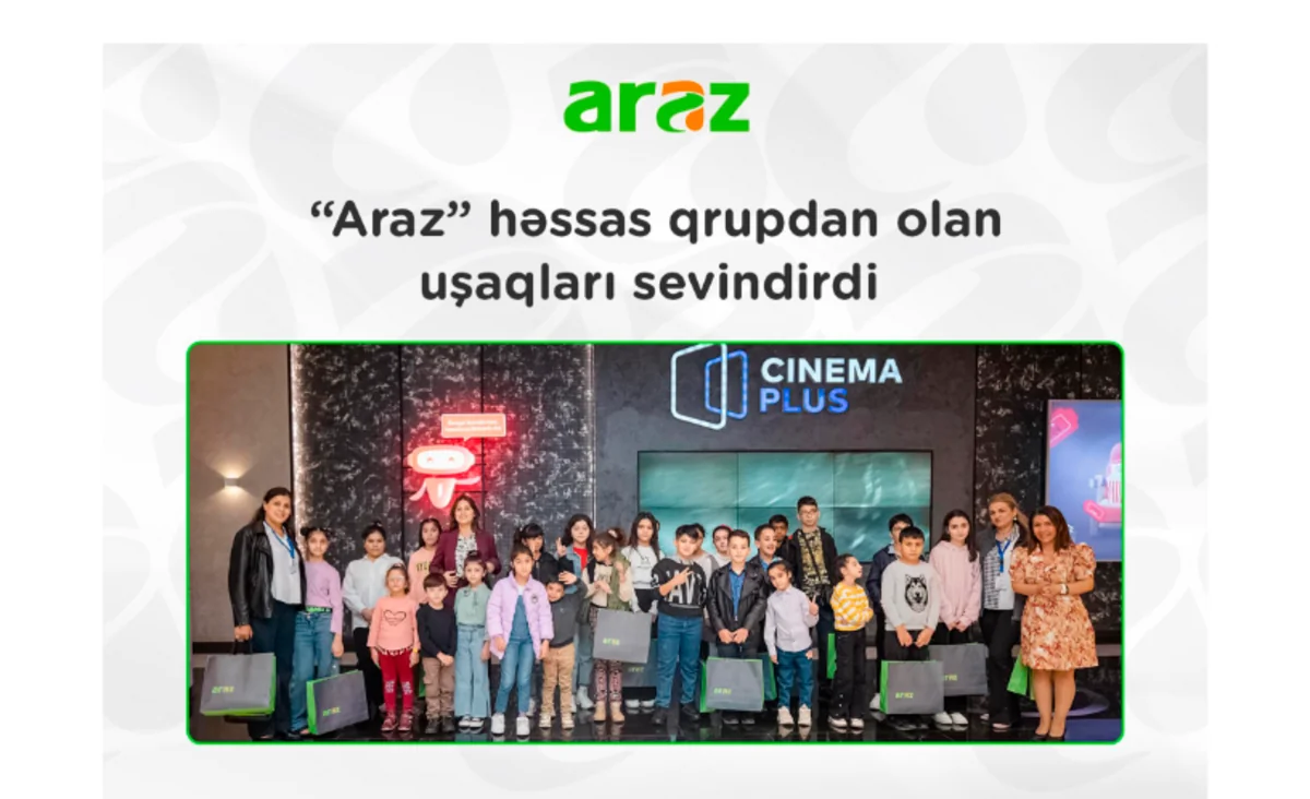 “Araz” supermarketlər şəbəkəsi Zəfər Günü münasibətilə həssas qrupdan olan uşaqları sevindirib