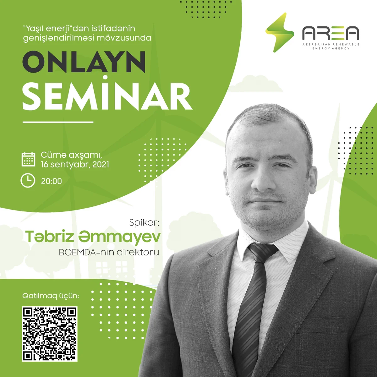 “Yaşıl enerjidən istifadənin genişləndirilməsi” mövzusunda vebinar olacaq