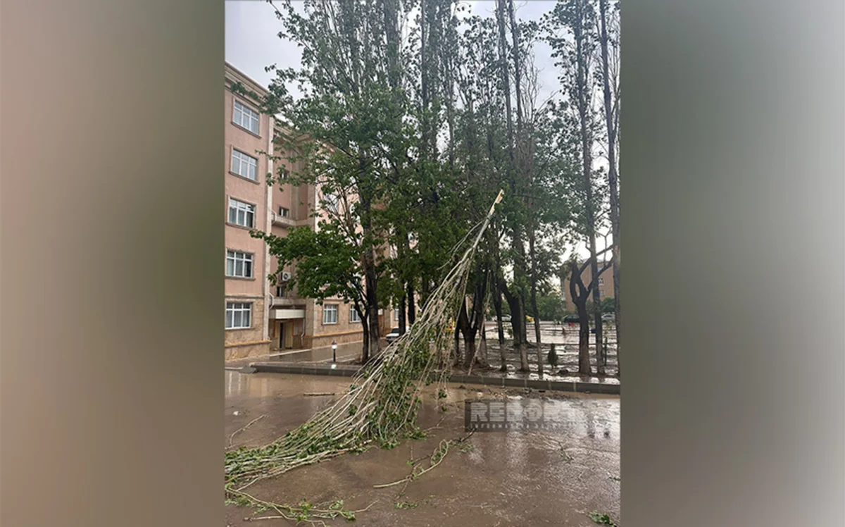 На Нахчыван обрушились сильный ливень и град