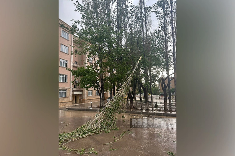 На Нахчыван обрушились сильный ливень и град