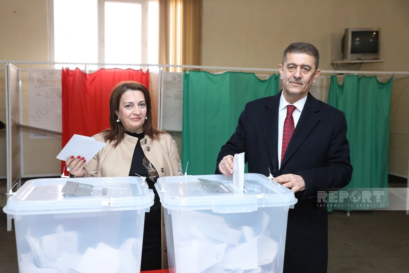 Presidential candidate Elshad Musayev votes