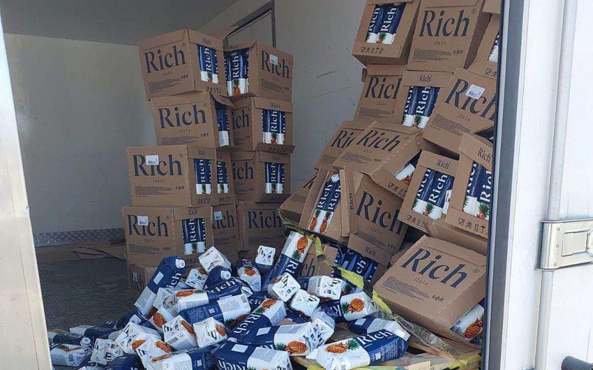 Rusiya və İrandan gətirilən 786 litr meyvə şirəsi, 1 500 kq ərik qurusu məhv edilib