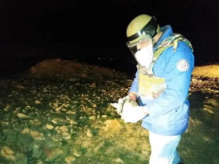 Saray qəsəbəsində hərbi təyinatı olmayan naməlum əşya aşkar olunub