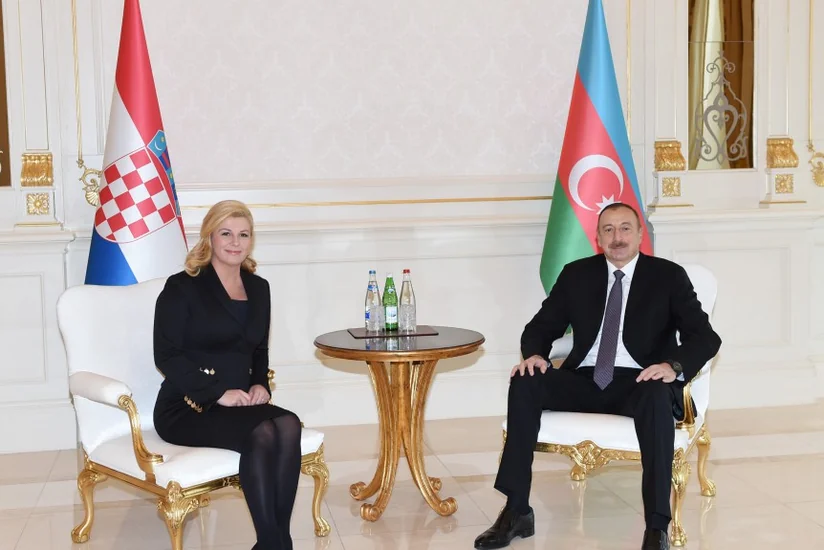 Bakıda Xorvatiya prezidentinin şərəfinə ziyafət verilib