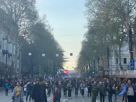 Gürcüstanda “Xarici agentlər haqqında” qanuna qarşı etiraz yürüşü keçirilib