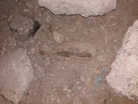 A mortar shell found in Ganja city of Azerbaijan