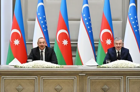 Presidents of Azerbaijan and Uzbekistan make press statements