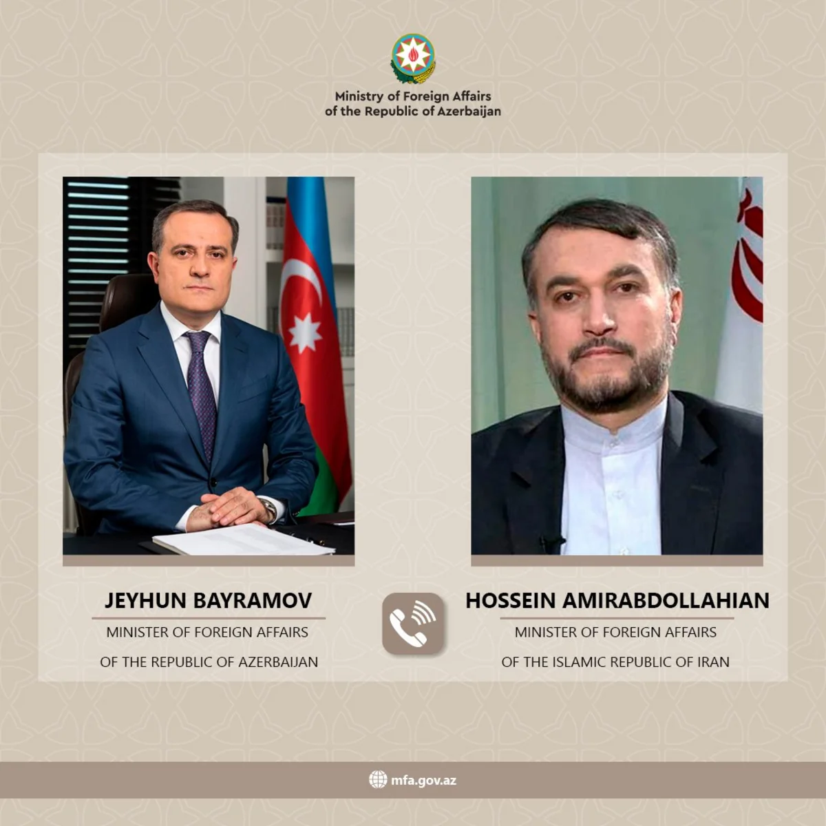 Azerbaijani, Iran FMs hold phone conversation