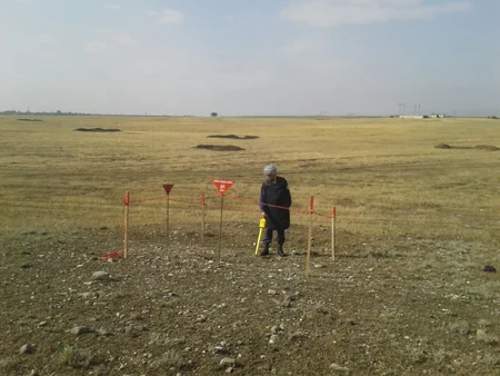 ANAMA: ​Tərtərdə 1 ədəd top mərmisi və Qrad raketinin mühərrik hissəsi aşkar olunub