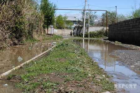 Kürdəmirdə güclü yağış fəsadlar törədib - FOTO