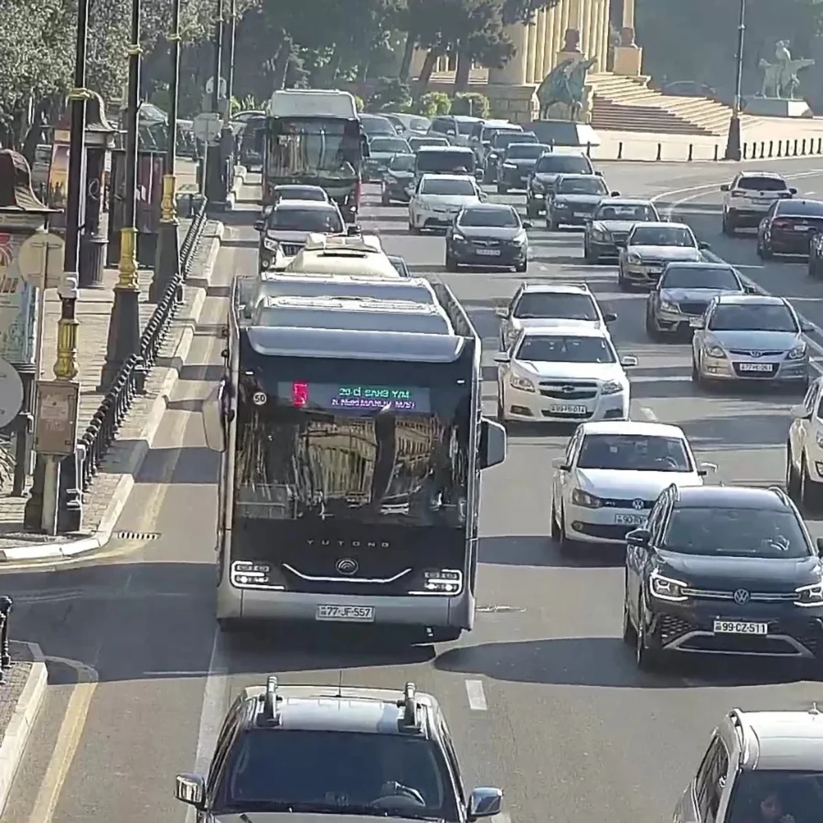 Bakının bir sıra yollarında tıxac müşahidə olunur