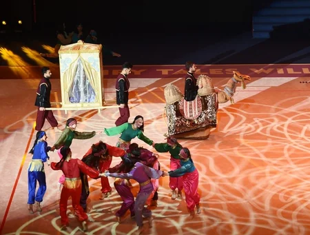 President Ilham Aliyev and first lady Mehriban Aliyeva attend opening of Rhythmic Gymnastics World Championships