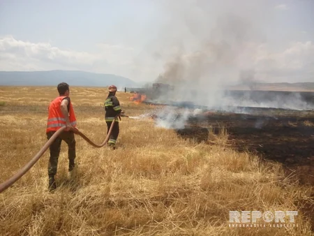 Fire occurred at Khaltan cemetery of Shabran region