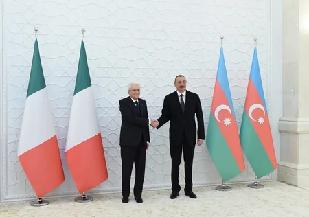 Azərbaycanda İtaliya Prezidentinin rəsmi qarşılanma mərasimi olub