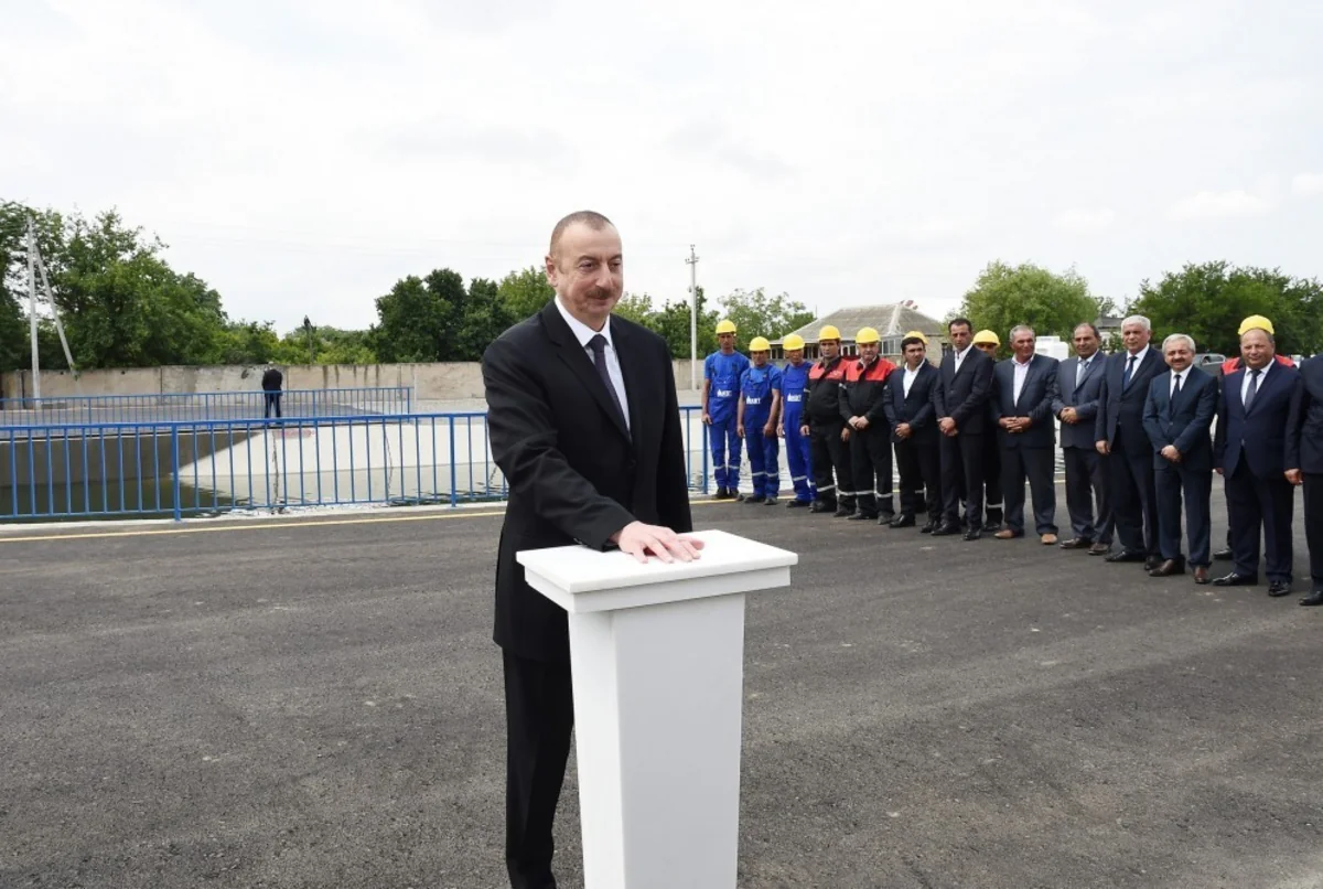 Prezident Şəmkir-Samux-Goranboy suvarma kanalının İpək yolu ilə kəsişmə qurğusunun açılışında iştirak edib