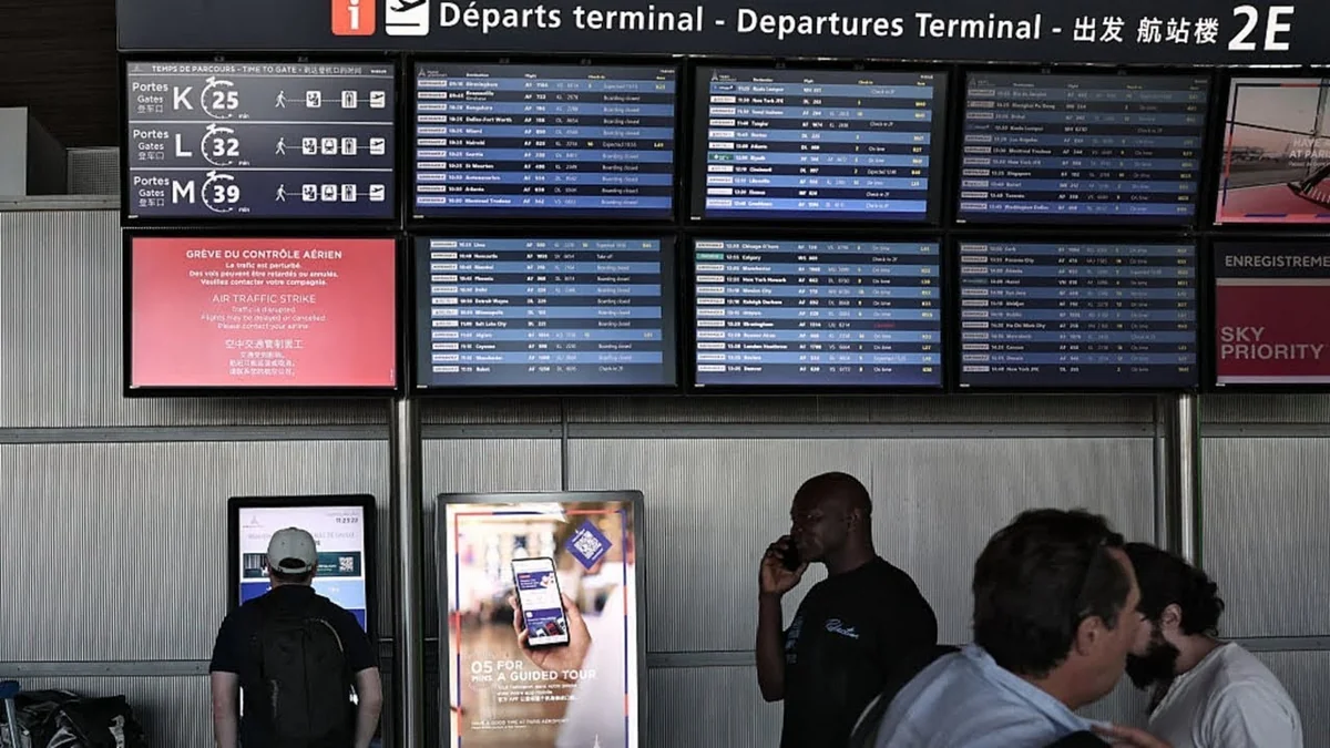 Strike by French air traffic controllers causes flight delays and cancellations