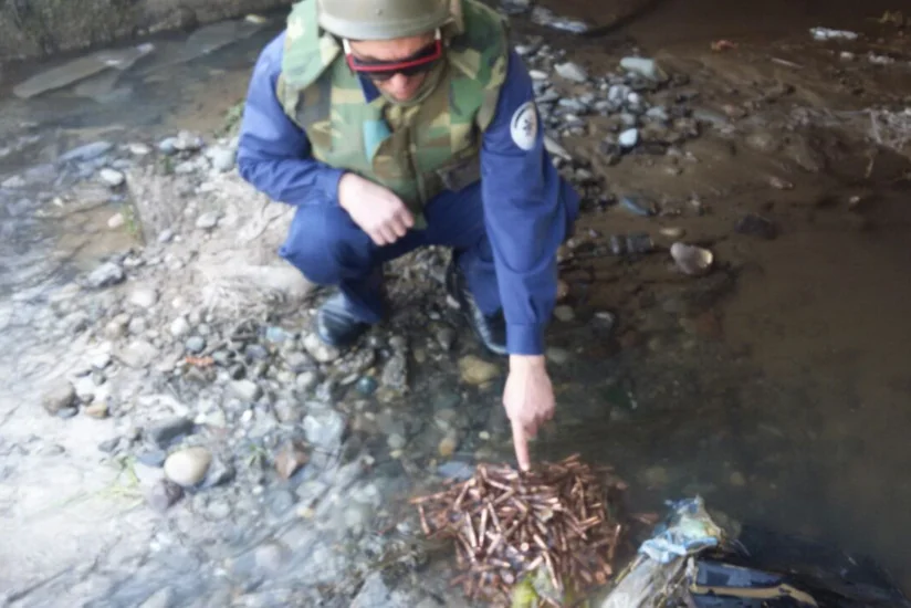 Tərtərdə su kanalından 400 ədədə yaxın güllə aşkar olunub