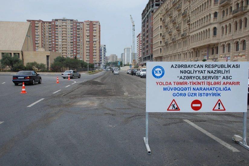 Bakıda daha bir yolda hərəkət məhdudlaşdırılır