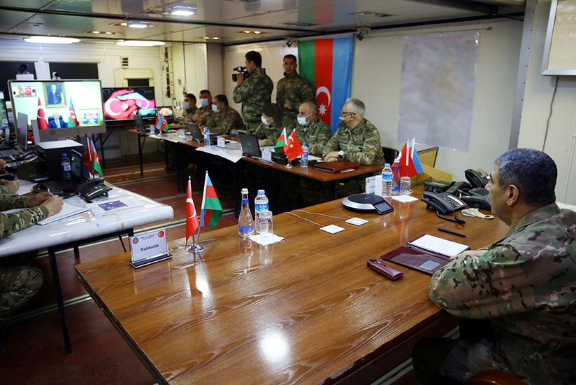 Azerbaijani and Turkish Defense Ministers observe joint activity of automated control systems