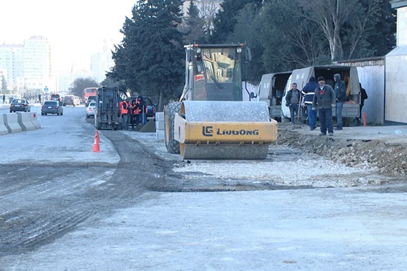 Bakının Moskva prospektinin köməkçi yolunda nəqliyyatın hərəkəti dəyişdirilir
