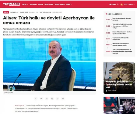 Выступление Ильхама Алиева на Шушинском глобальном медиафоруме в центре внимания мировых СМИ