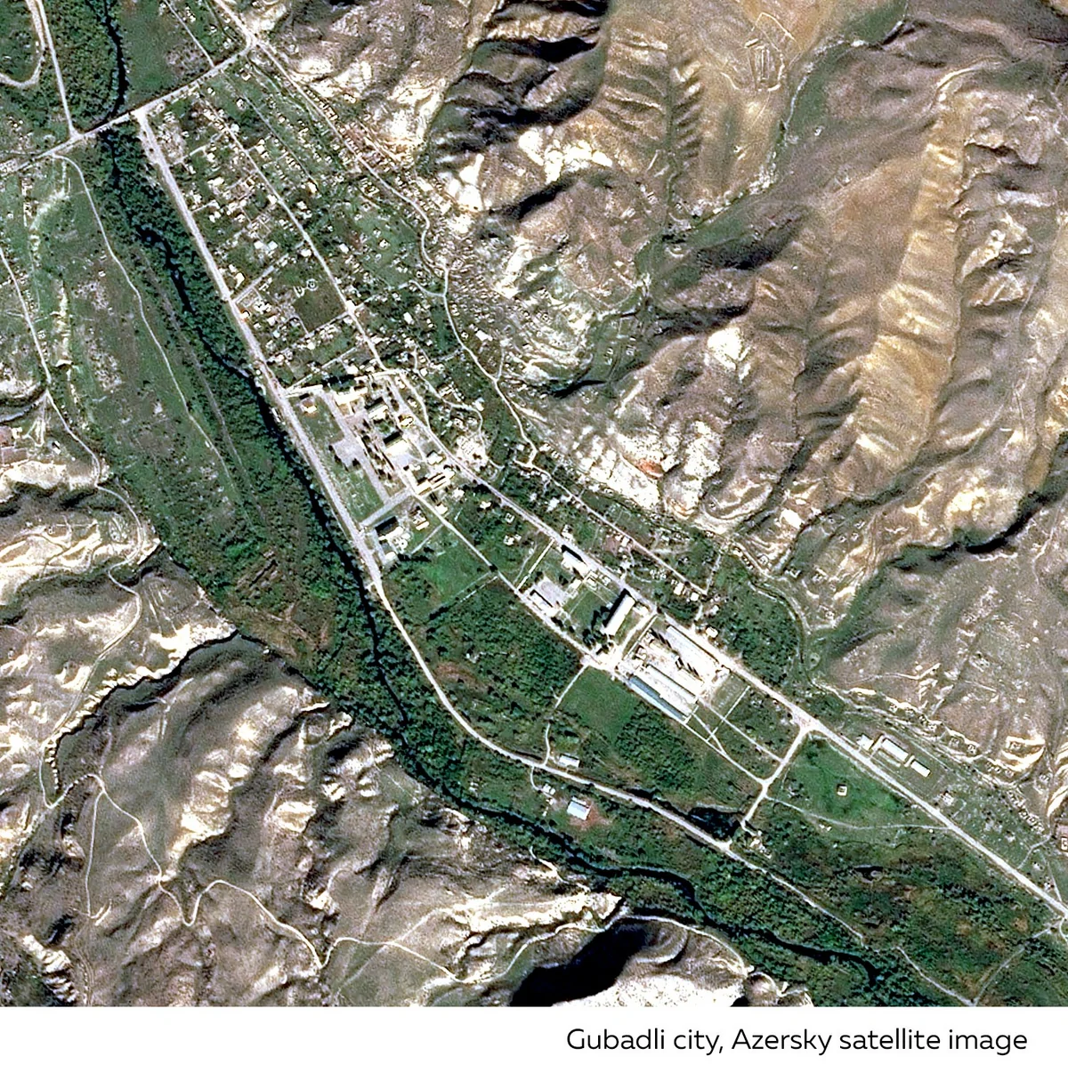 Снимок города Губадлы со спутника
