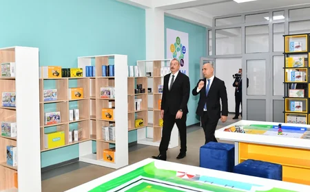 Azərbaycan Prezidenti Binəqədidə yeni inşa olunan məktəbin açılışında iştirak edib