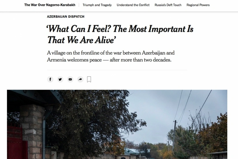 “The New York Times”da Ağdamın Çıraqlı kəndi barədə məqalə dərc edilib