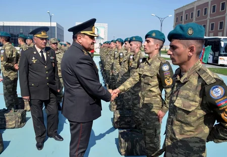 A group of Azerbaijani peacekeepers sent to Afghanistan