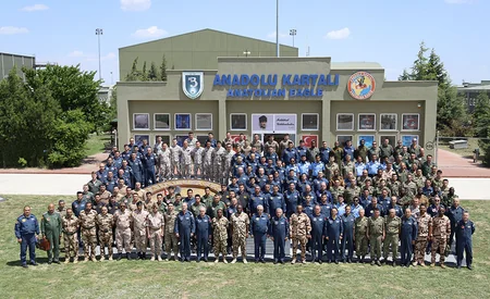 Azerbaijani military pilots perform tasks in international training