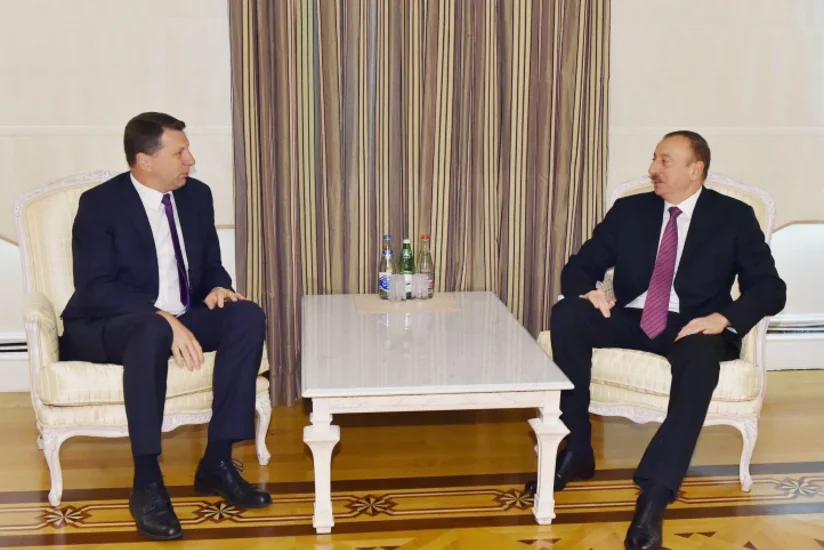 Prezident İlham Əliyev Latviyanın yeni seçilən dövlət başçısı ilə görüşüb